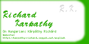 richard karpathy business card